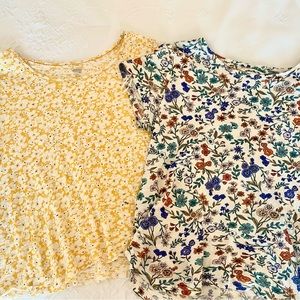 🌼Adorable yellow floral/🌷Ditsy multicolor cottage core top